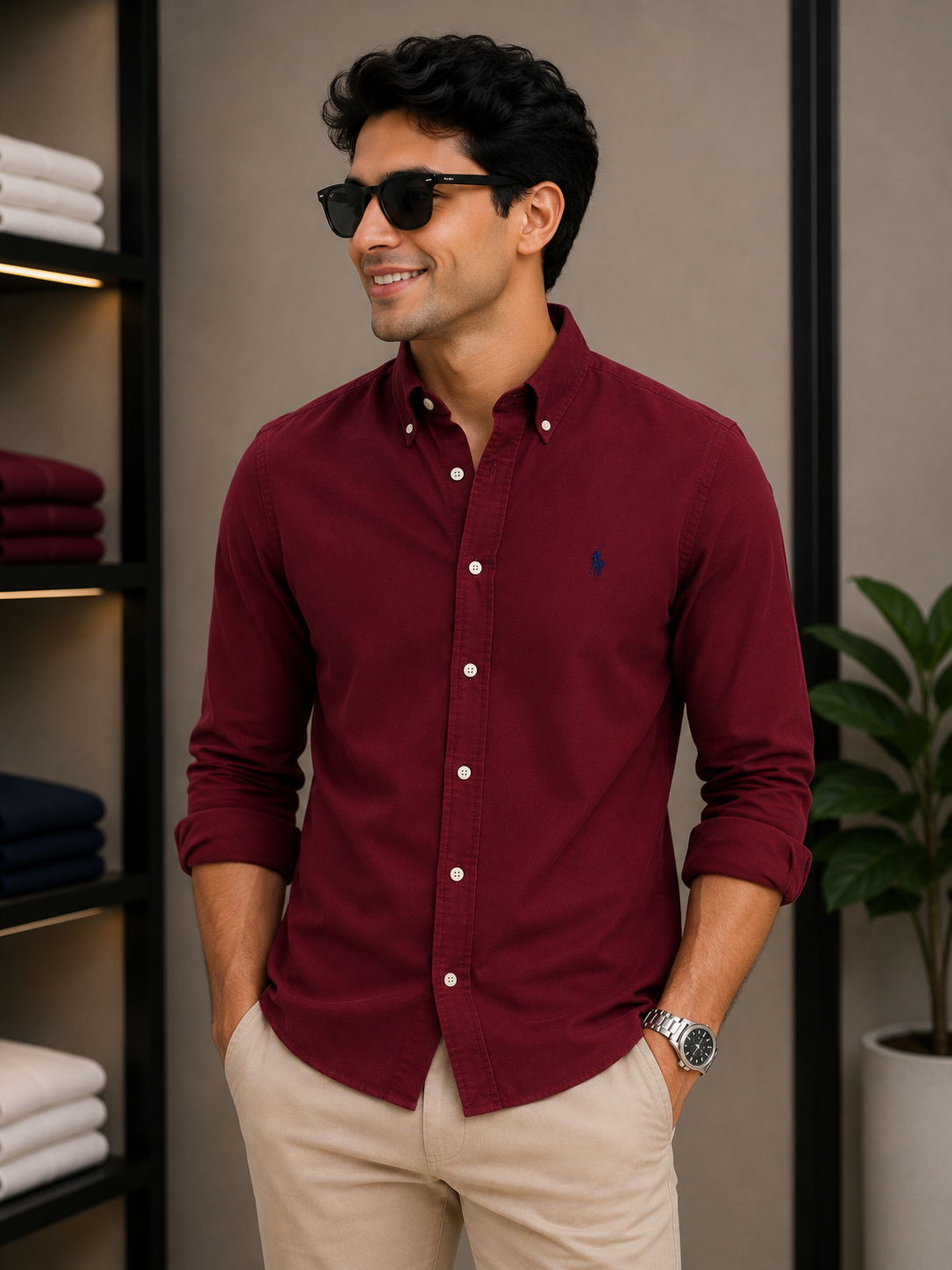 RL Red Oxford Full Sleeve Shirt