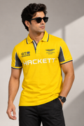 Hackett Yellow Aston Martin Collar T-Shirt