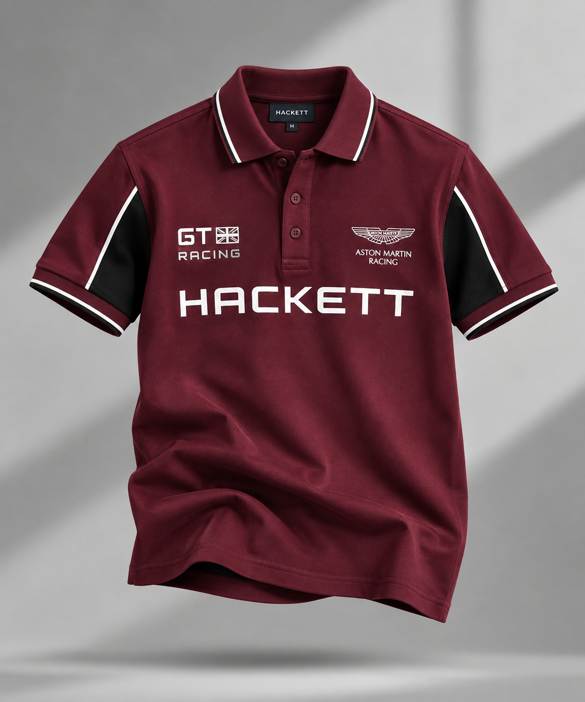 Hackett Wine Aston Martin Collar T-Shirt