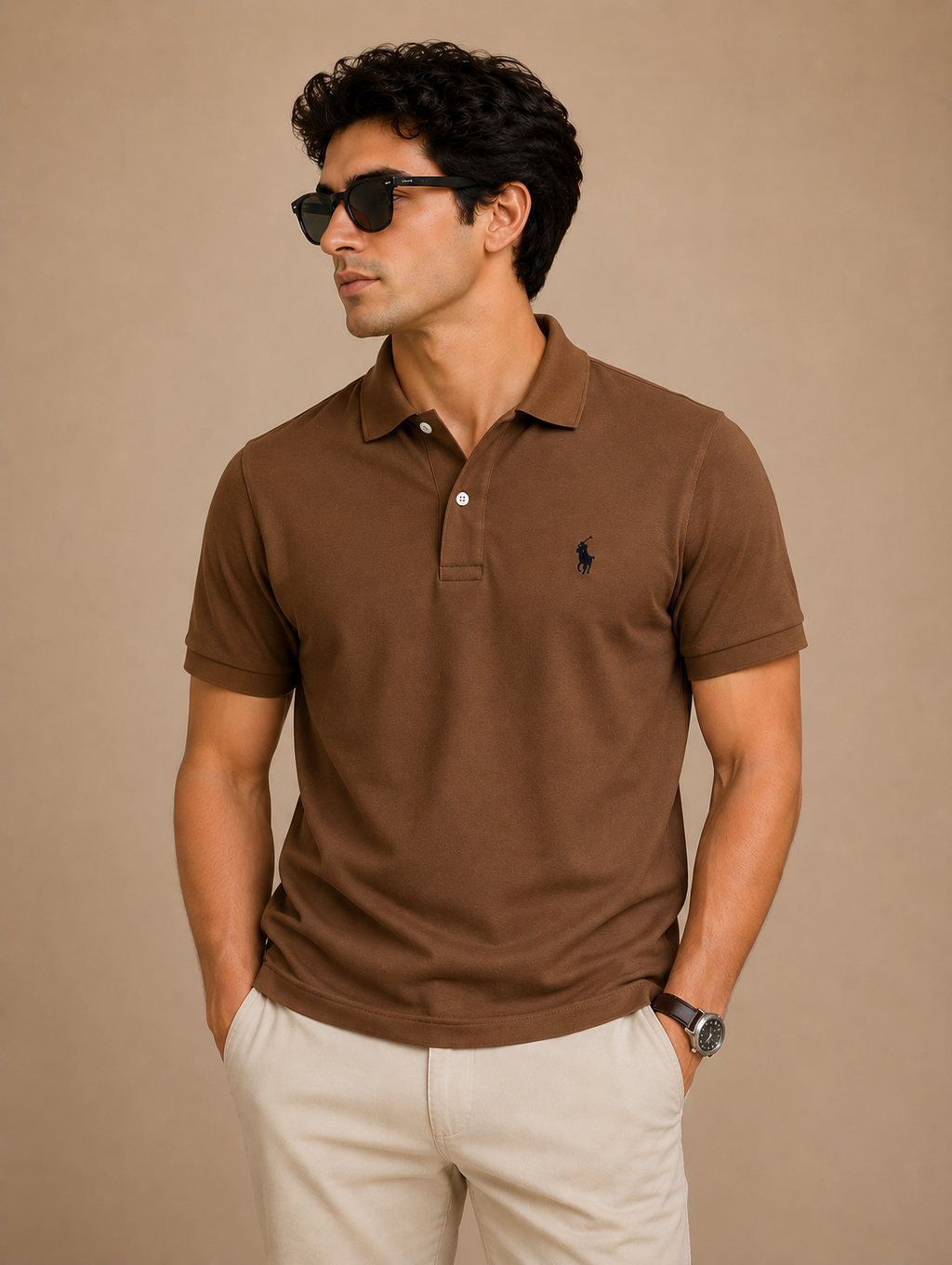 RL Brown Collar T-Shirt