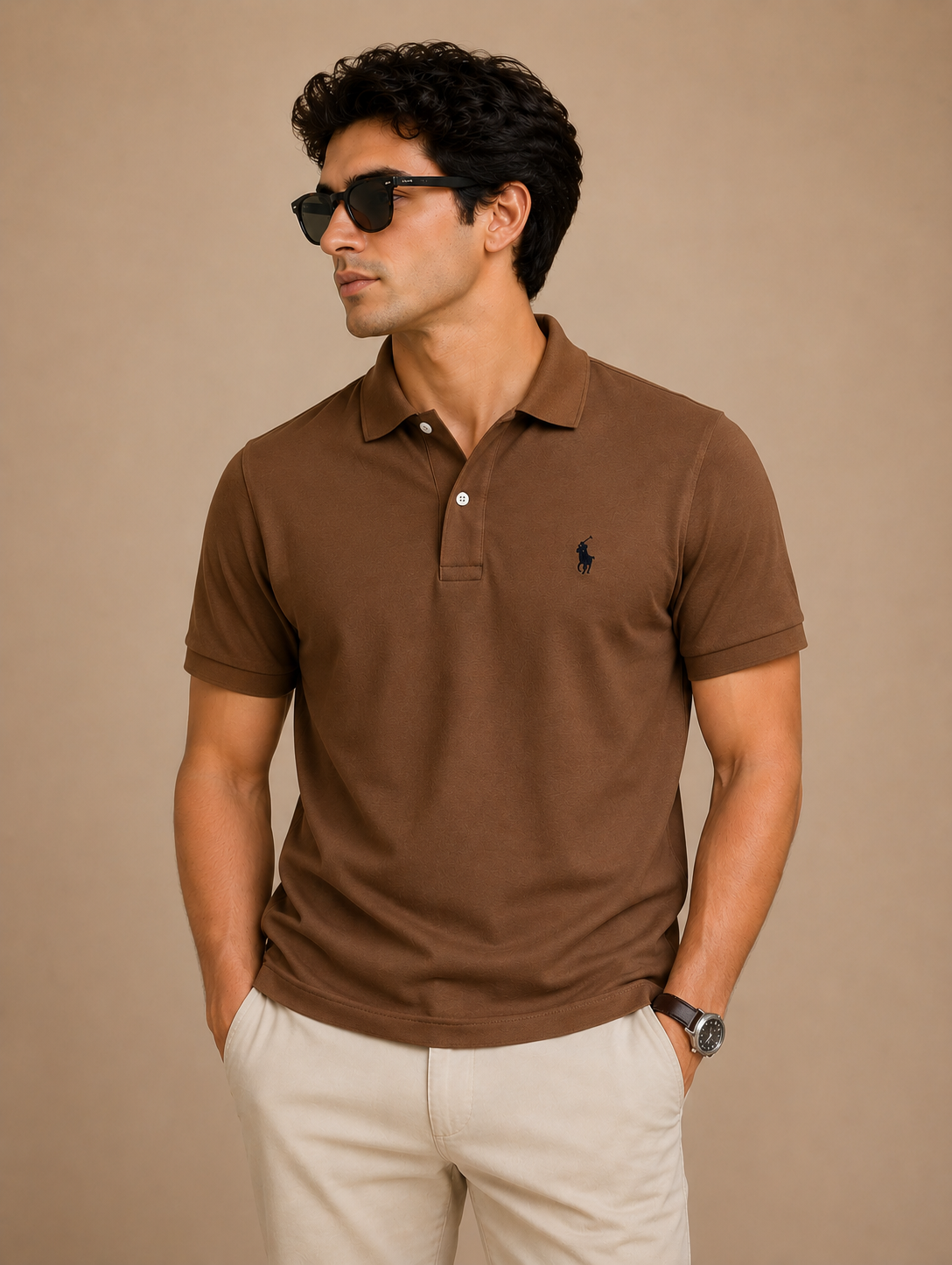 RL Brown Collar T-Shirt