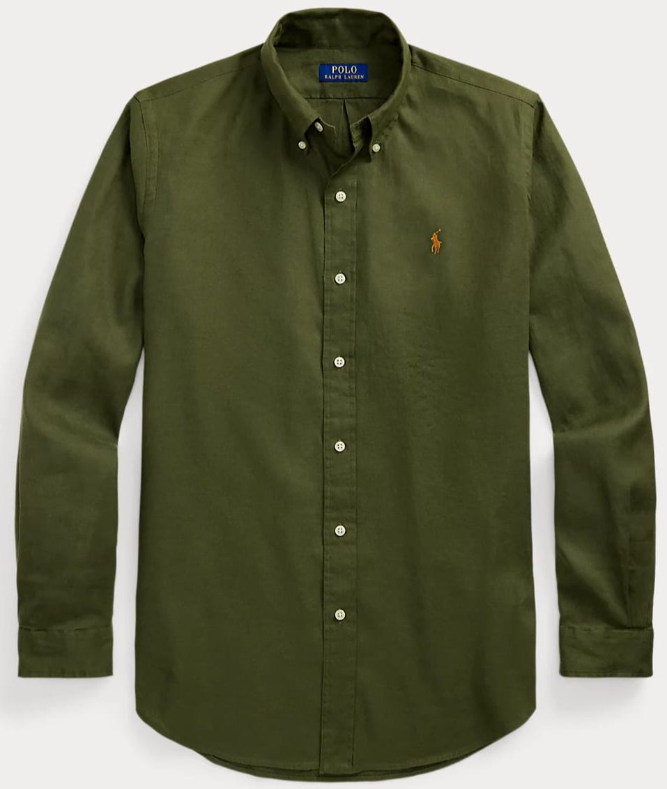 RL Olive Green Linen Shirt